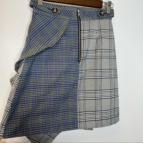 Self-Portrait Flounced Check Plaid Ruffle Skirt US 0 - Picture 12 of 16